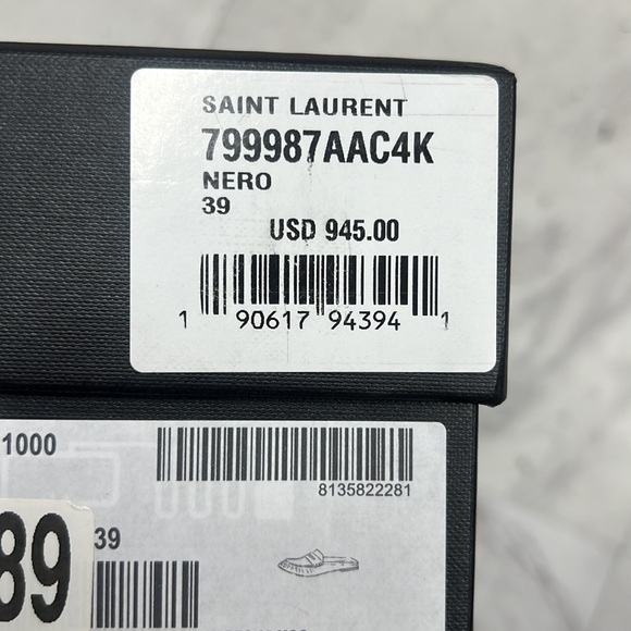 Saint Laurent Black Leather Loafers NIB 39 - Picture 6 of 6